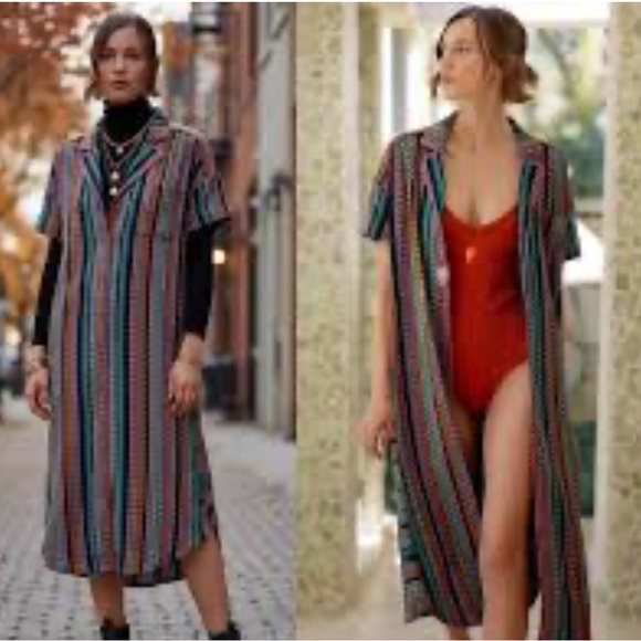 Anthropologie Dresses & Skirts - NWT retail $98 Size XXS Anthropologie striped lounge  Multicolor midi Dress